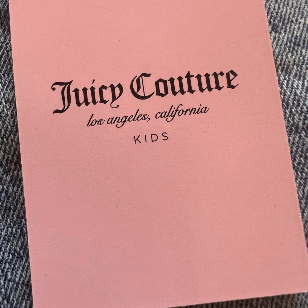 Juicy Couture Kids Mid Rise Straight Jean Girls Size‎ 7 Pink Tint Denim Stretch - Picture 7 of 10